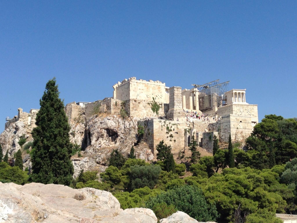 Walking up to the Acropolis.