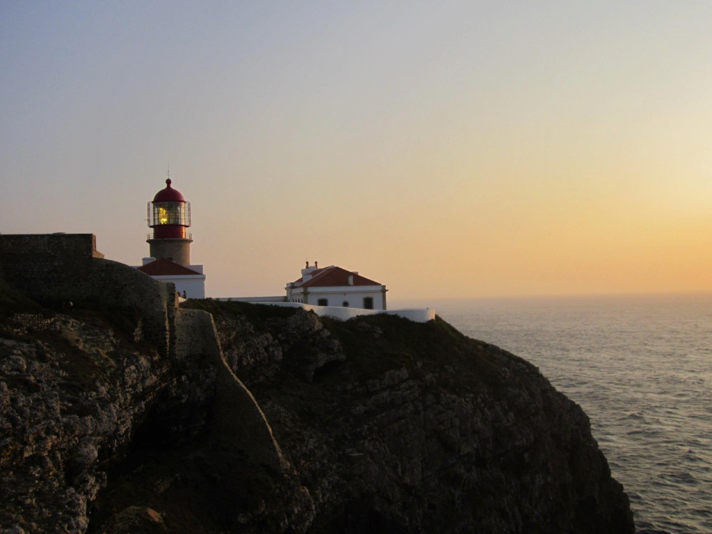 Lighthouse at Cape of St. Vincent, Portugal.