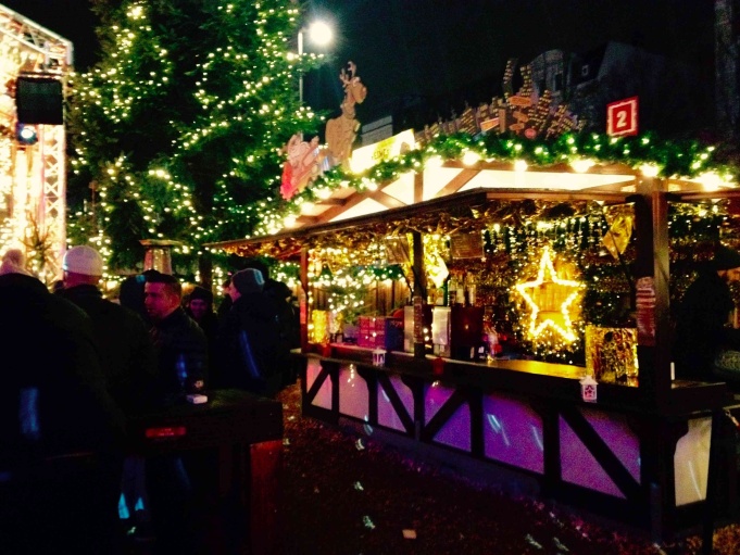 Drink stand at the St. Pauli Christmas Market.