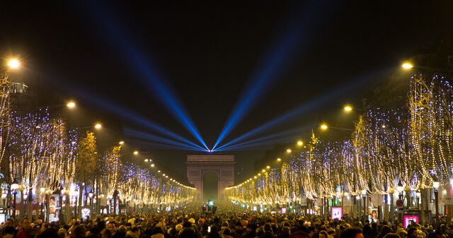 New Year’s Eve at the Champs-Elysées. Taken by Falcon® Photography via Flickr.