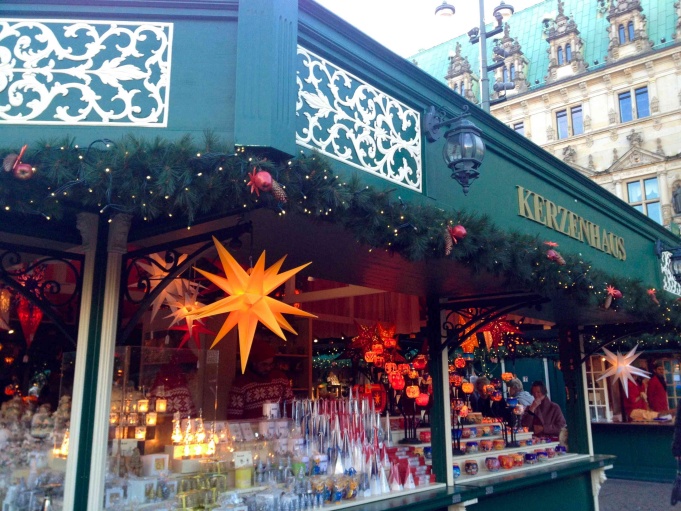 Shop at Hamburg Rathaus Christmas Market.