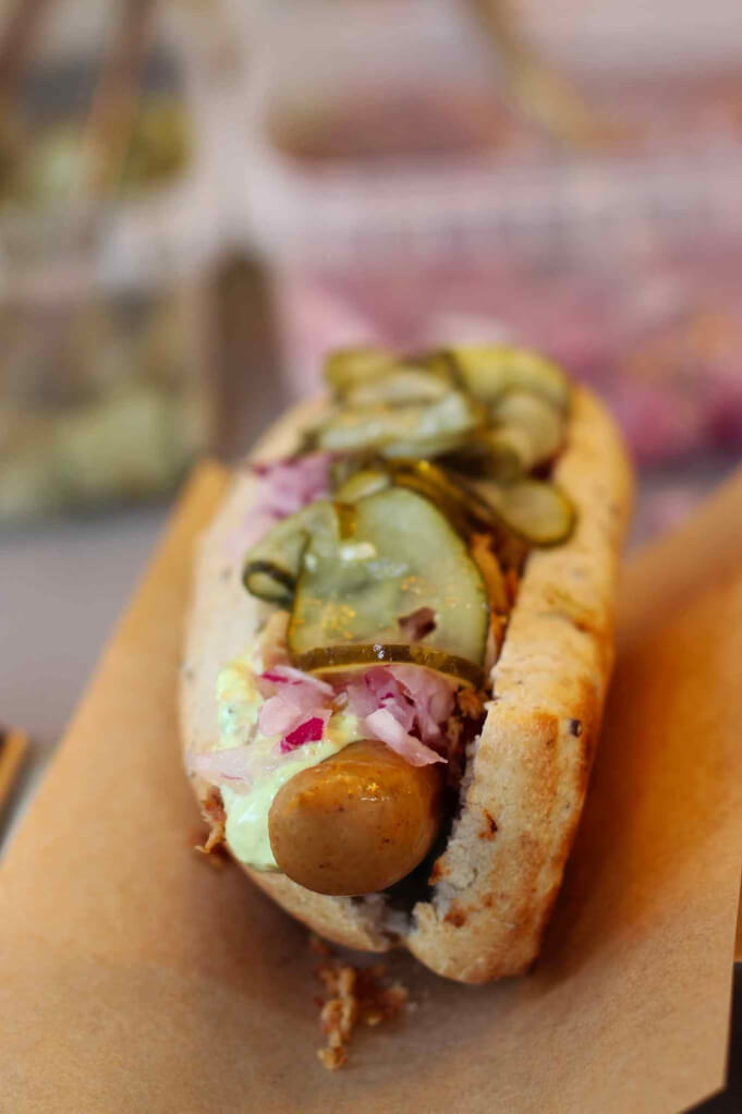 Hot dog from . Taken by Heather Sperling via Flickr.